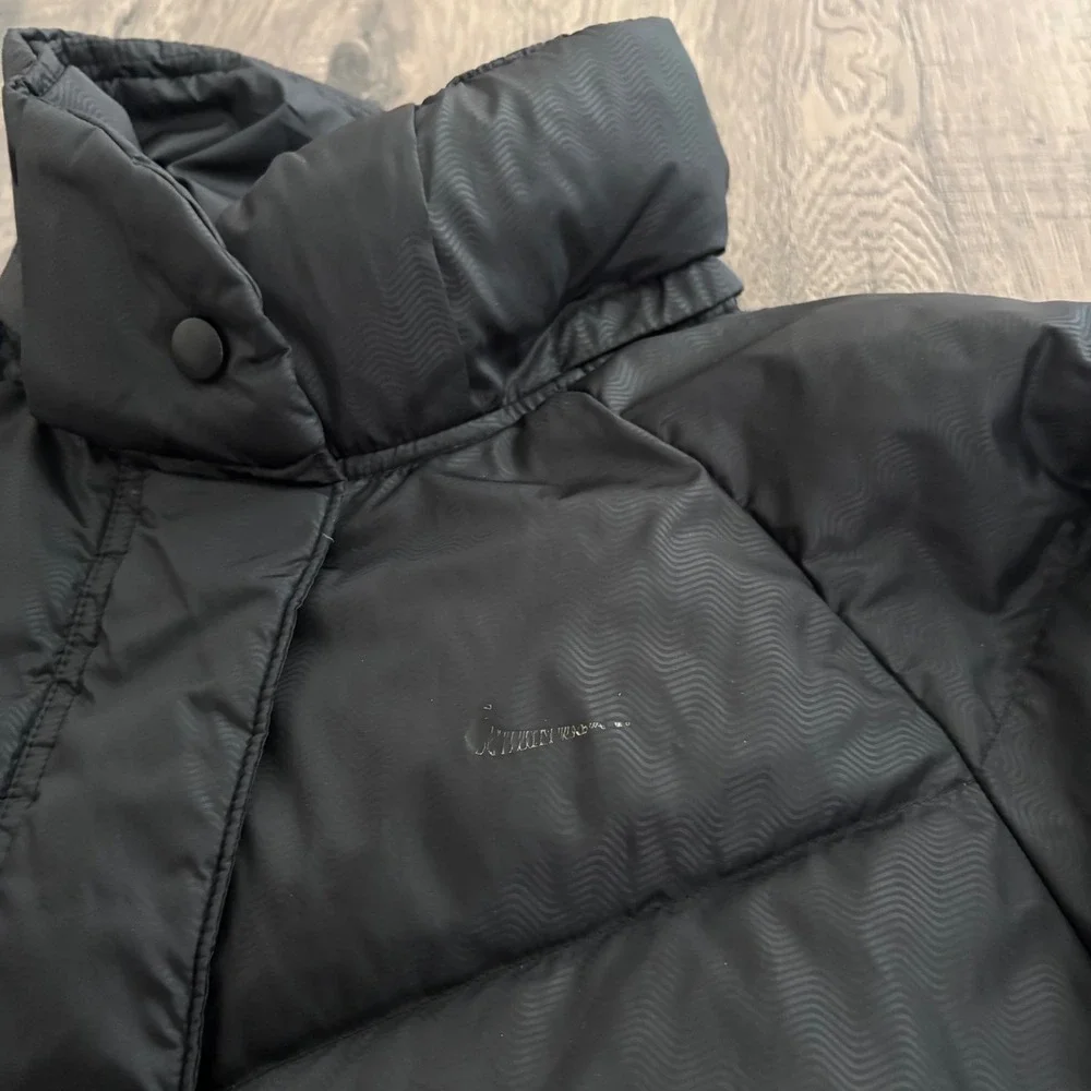 Nike‎ Puffer Jacket Girls Large 12-14 Black Good Chevron Quilted Down Coat